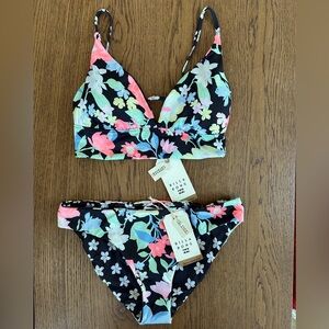 NWT BILLABONG Tropical Reversible Cami Bikini Top & Matching Bottom Set